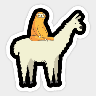 Cute Llama and Sloth Friends Adorable Animals Sticker